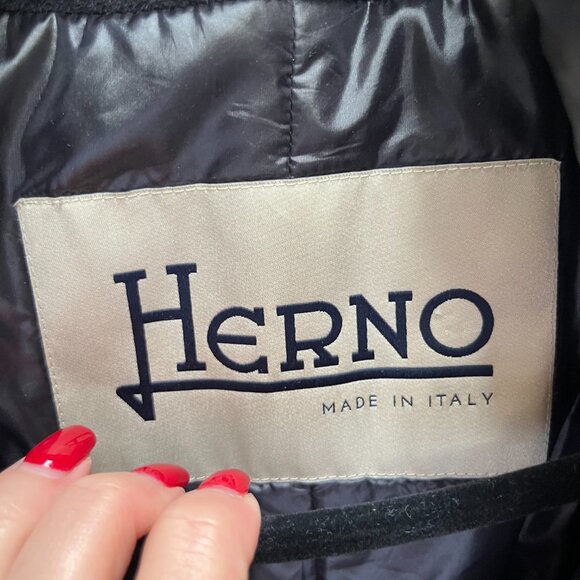 Herno Convertible Wool Pea Coat – Black, Size 44 - Picture 4 of 8